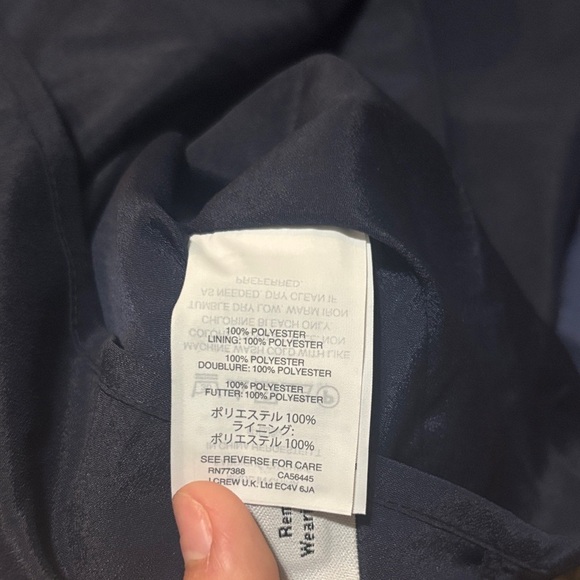 J Crew Deep Navy Blue Velvet Ruffle Hem Dress - Picture 9 of 9